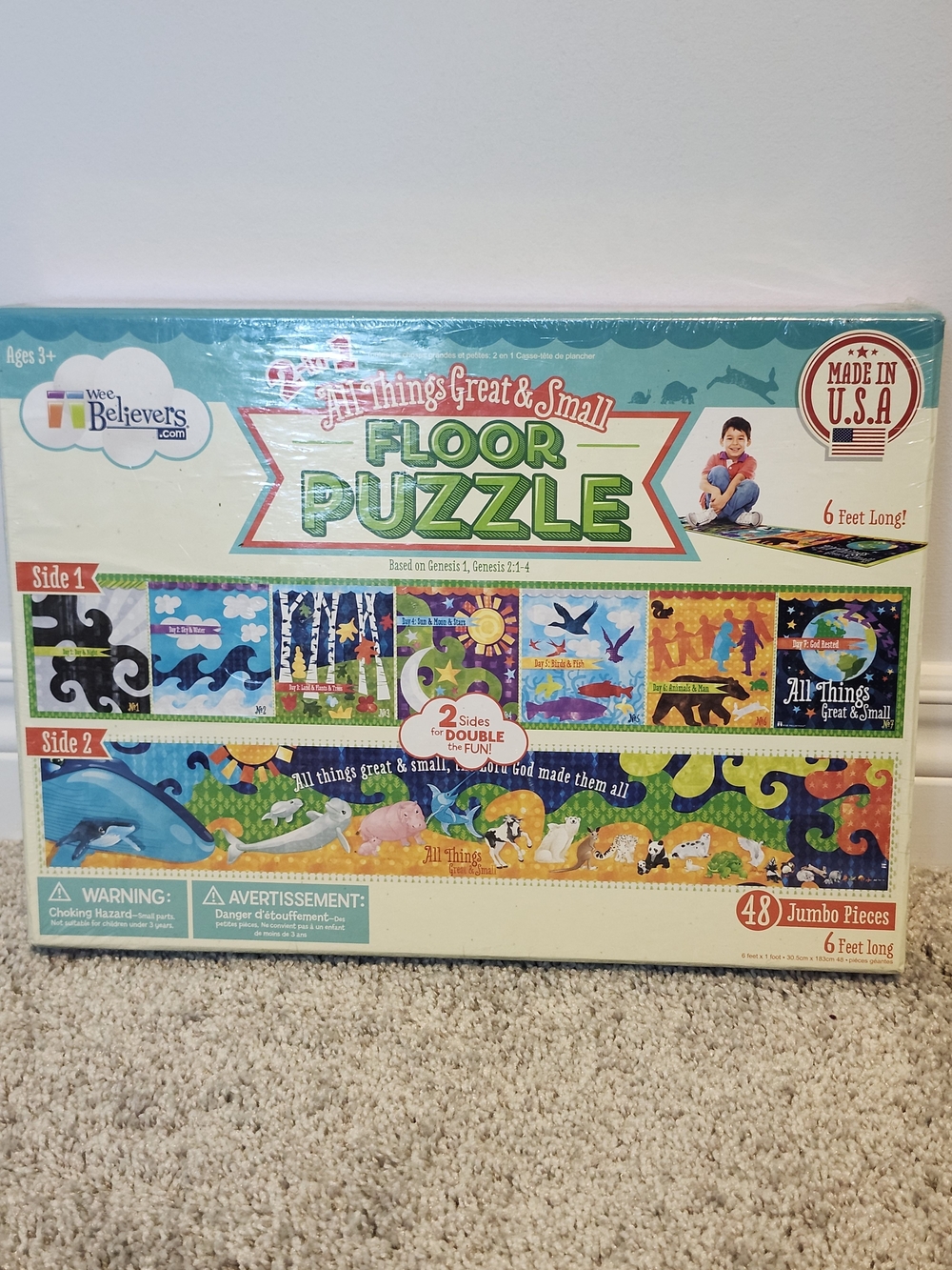 Puzzel Kids All Things Great & Small Floor Puzzle Double-Sided 6 ft Animals